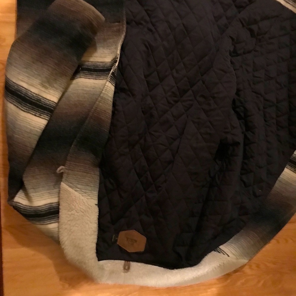 Woolrich striped blanket shawl collar mackinaw
